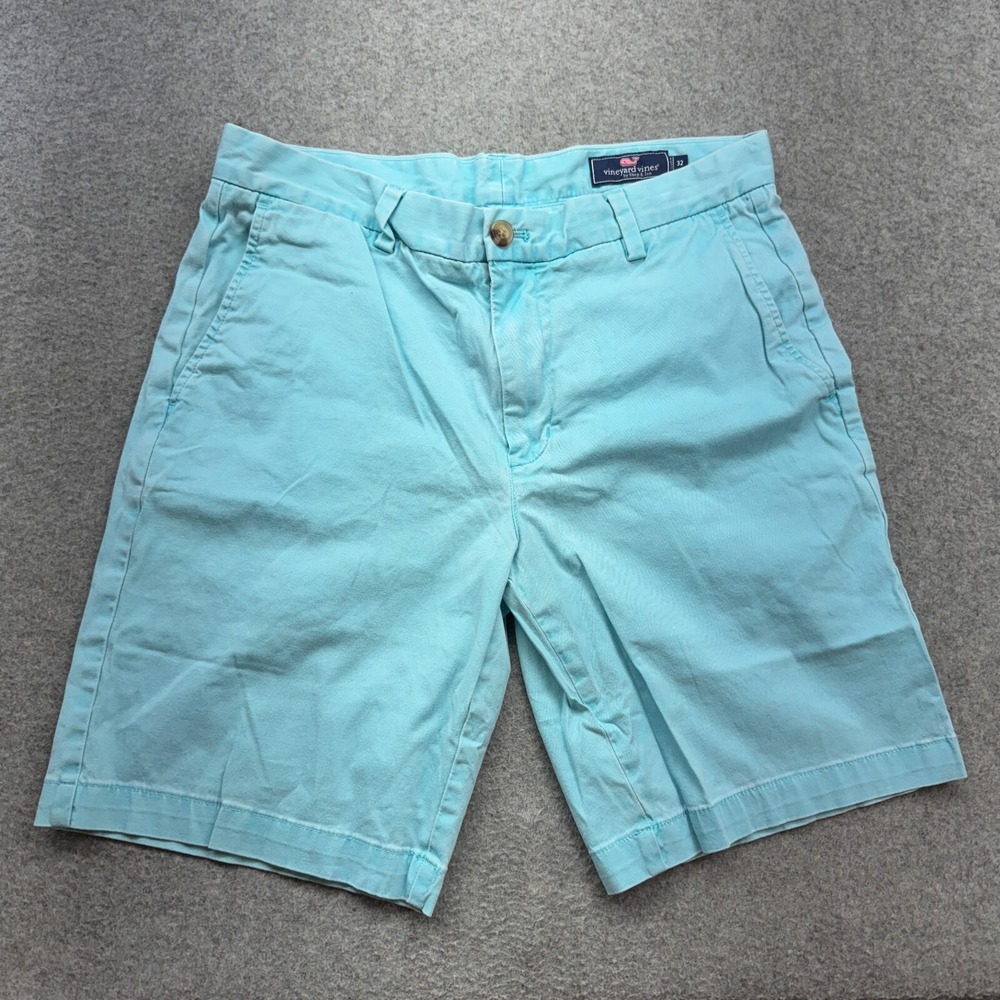 Vineyard Vines Breaker Shorts 31 Aqua Blue Chino‎ Stretch Classic Fit Mens